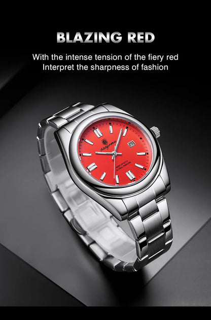 2026 PAAZOMU Fashion Men Stainless Steel Watch Luxury Calendar Quartz Wrist Watch Business Watches Man Clock relogio masculino
