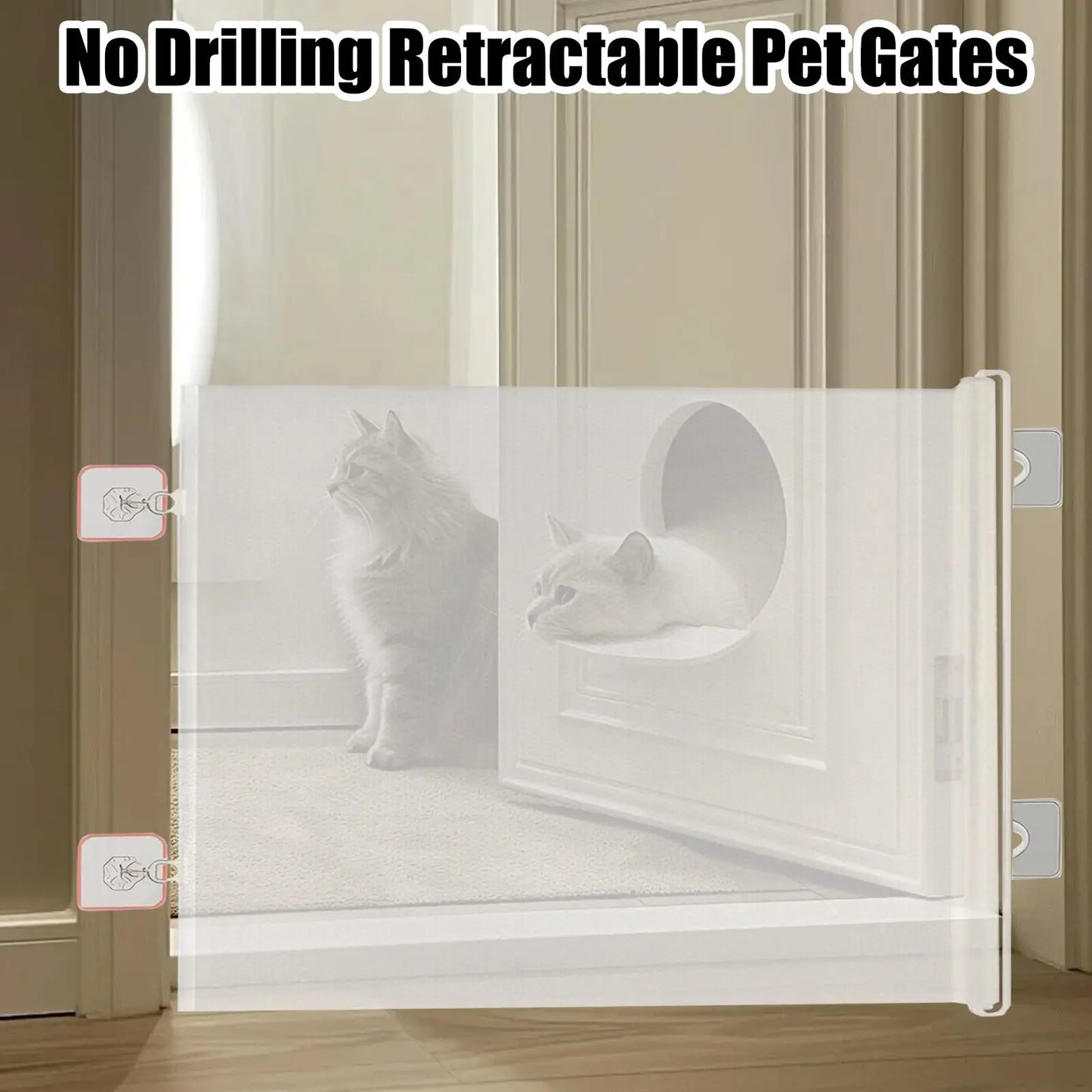 Dog Gate Indoor Puppy Gate Retractable Dog Fence Wide Barrier No Drilling Screen Pet Supplies Child Safety for Hallways Stairs