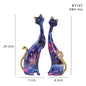 Home Decor Nordic Graffiti Art Oil Painting Cat Decoration Resin Abstract Ornament Figurines Bedroom Desktop Porch Cat Sculpture