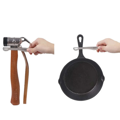 NOBANA Camping Clip Stainless Steel Kitchen Beef Food Tongs Ultralight Heat-Resistant Reusable Camping Cookware for BBQ Picnic