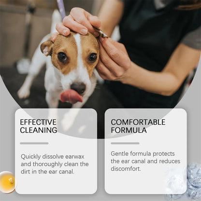 Pet Ear Pro Drops For Cats Dogs Removes Wax Dirt & Soothes Irritation Deep Cleans, Dries Prevents Infections Pet Care Essential