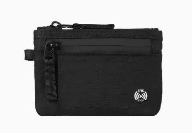 RFID Blocking Mini Travel Wallet Anti‑Scan Card Pouch with Keychain, Portable Coin Purse for Travel Daily Use