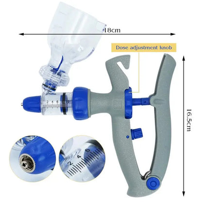 1-10Ml Automatic Veterinary Continuous Syringe / 10Pcs Needles Adjustable Animal Vaccine Injection Livestock Pig Cattle Sheep