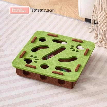Cat Scratching Posts For Indoor Cat Puzzle Toy Felt Puzzle Box Cat Exercise Toy with Ball Kitten Interactive Indoor Exercise Toy
