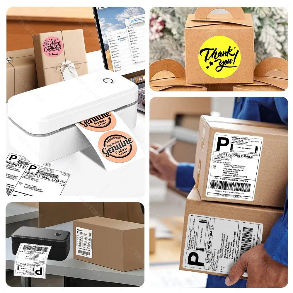 110mm Bluetooth Thermal Label Printer Wireless Shipping Label Printer Compatible with iPhone Android Windows Widely Used X4