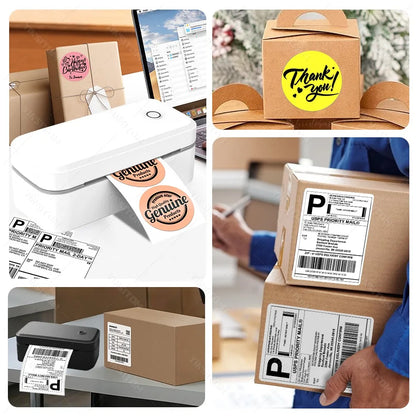 110mm Bluetooth Thermal Label Printer Wireless Shipping Label Printer Compatible with iPhone Android Windows Widely Used X4