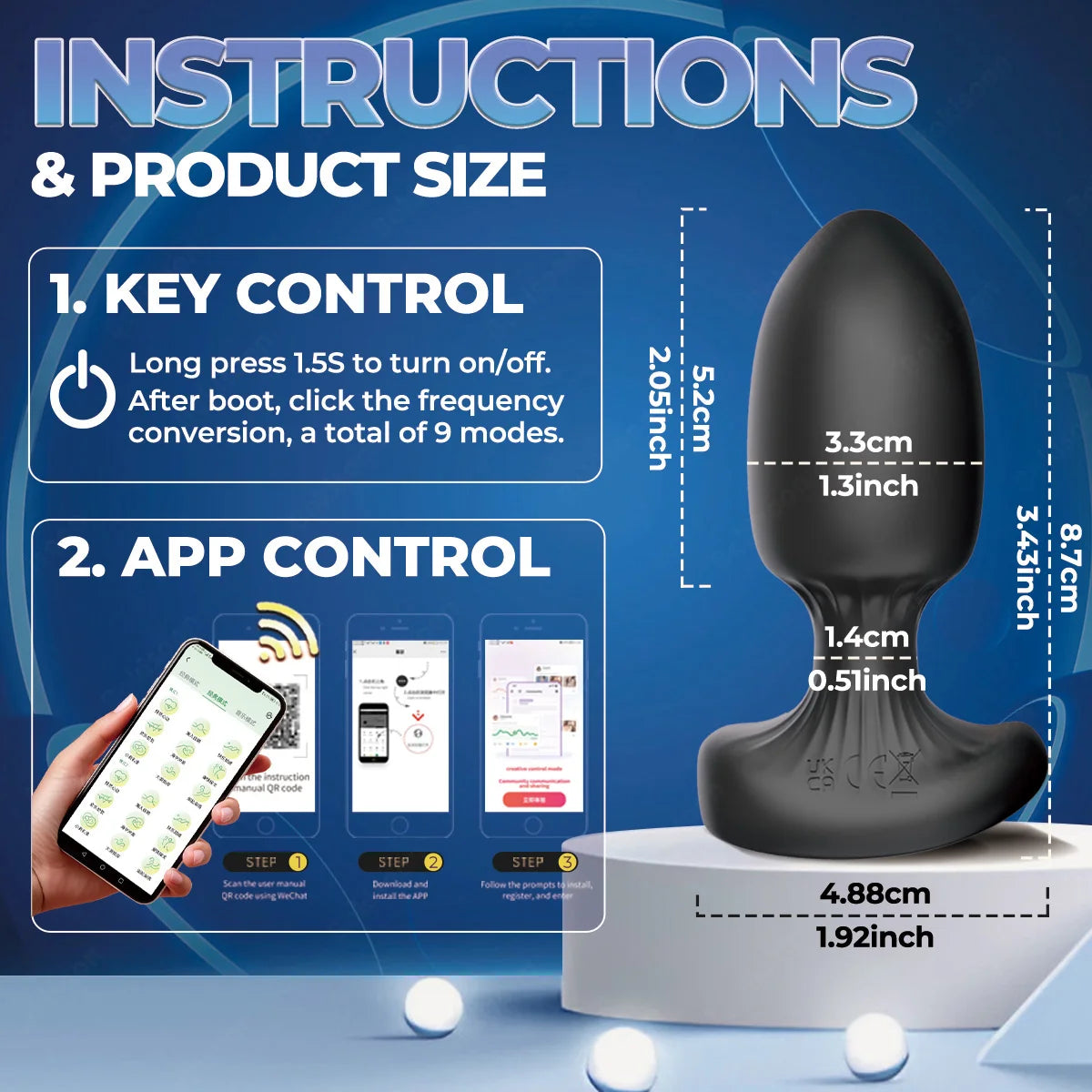 Wireless Control Anal Vibrator 9 Vibrator Butt Plug Men Prostate Massager Stimulator Female Masturbator Adult Sex Toys for Women
