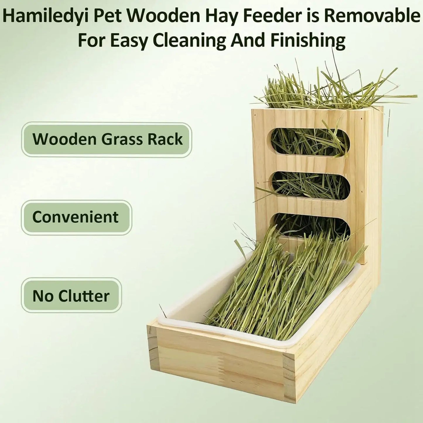 Wooden Rabbit Hay Feeder With Litter Box Bunny Premium And Reliable Helps Reduce Hay Waste And Keeps Habitat Clean