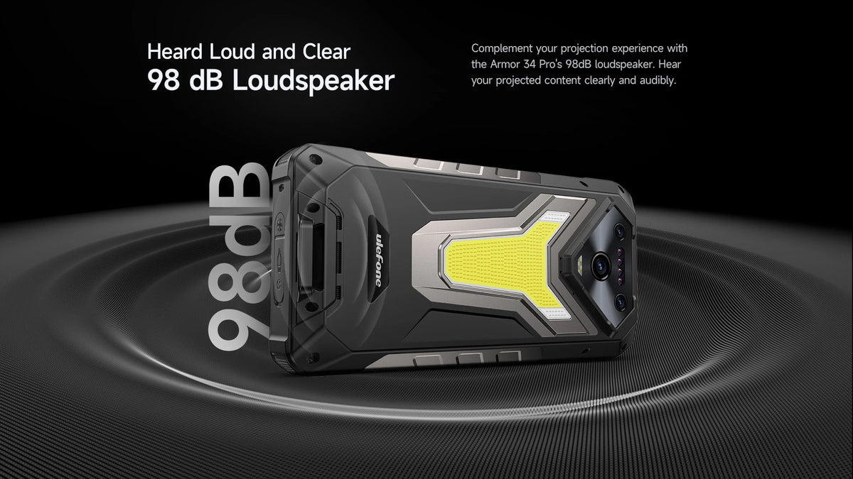Ulefone Armor 34 Pro+ 5G Rugged Smartphone 16GB+512GB 25500mAh Built-in Projector 64MP Night Vision 6.95'' 120Hz NFC Android 15