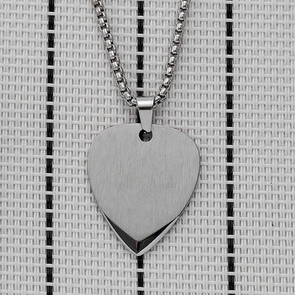 WLP Fashion Guitar Pick Personalized Pendant Stainless Steel Necklace for Men Women Custom Text Pattern Collar Necklace Jewelry