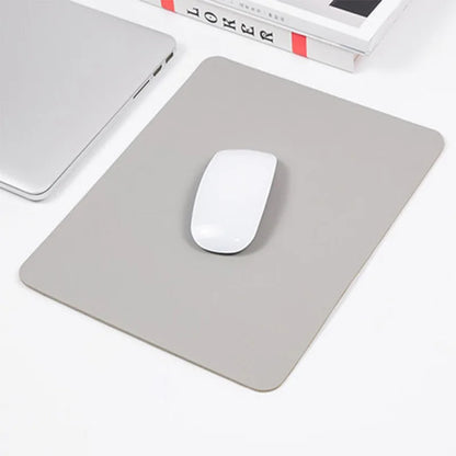 Simple Solid Color PU Leather Mouse Mat Anti Slip Waterproof Mouse Pad School Family Supplies Desk Set For Laptops PC Computer