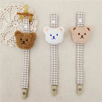 1PCS Cute Bear Baby Pacifier Clip Chain Dummy Holder Soother Pacifier Clips Strap Nipple Holder Infant Feeding Babies Accessorie