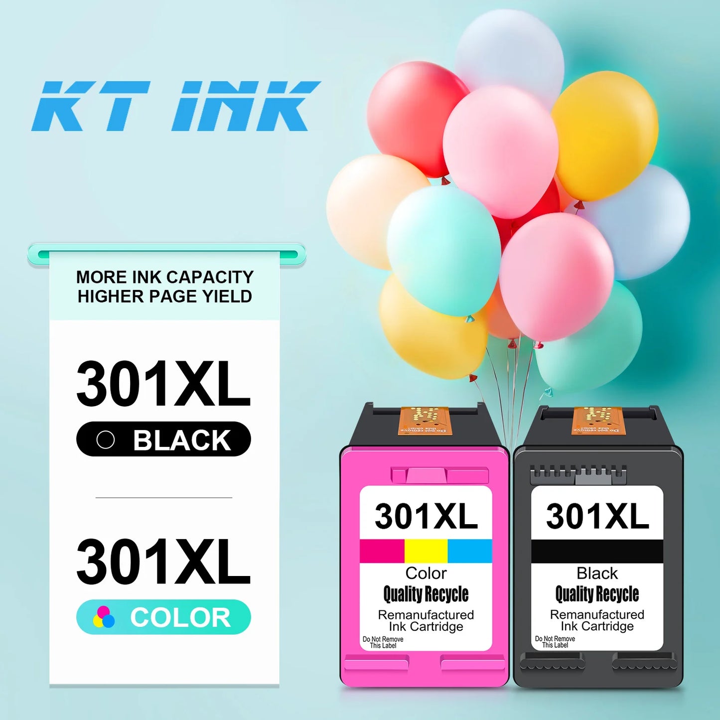 Ink Cartridge 301XL High Yield Replacement for HP 301 XL Printer Cartridge Black or Tri-Color Work With Deskjet Officejet Envy