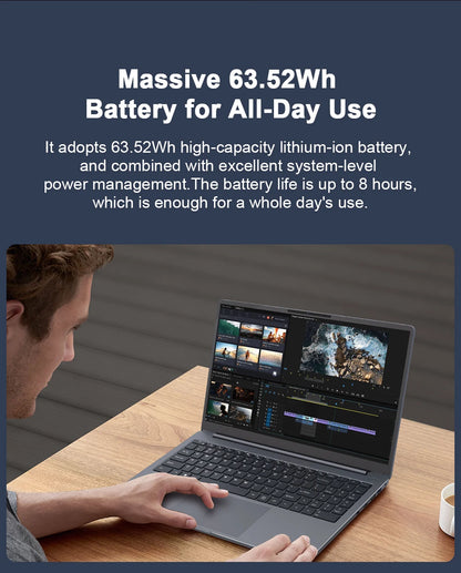 Ninkear A15 PLUS Laptop 15.6" IPS FHD AMD Ryzen 7 5825U Notebook 16G DDR4 +1TB PCI-E 57Wh Battery Windows 11 PRO Office Computer