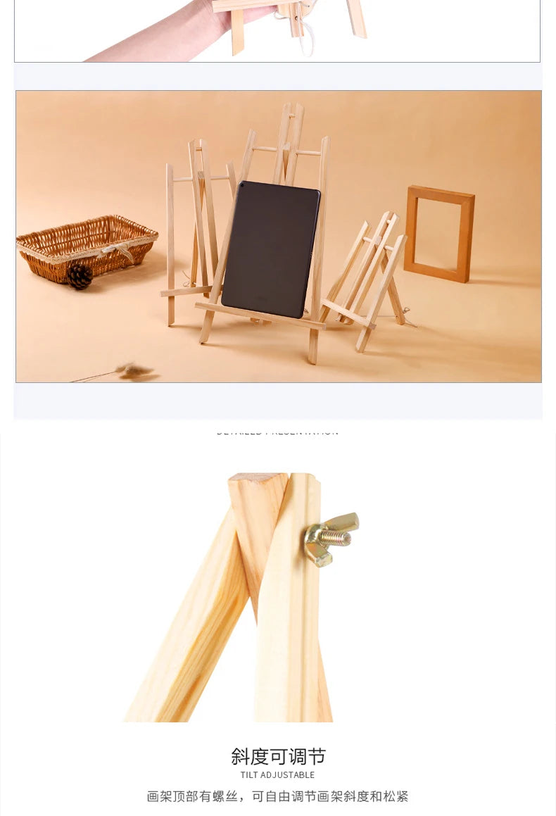 Wooden Easel For Painting,20cm 24cm 30cm 40cm 50cm Height Folding Desktop Display Triangle Bracket,Art Supplies,1 Piece HJ-02