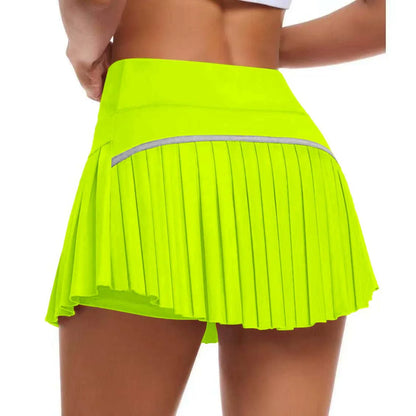 Fashion New Summer Sports Shorts Women Pleated Mini Skirt Anti Glare Short Skirt Running Outdoor Fitness Breathable Tennis Skirt