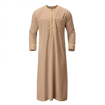 Middle East Ethnic Muslim Islamic Clothing Men Jubba Thobe African Dashik Ramadan Eid Abaya Arabic Kaftan Saudi Kimono Robe Gown