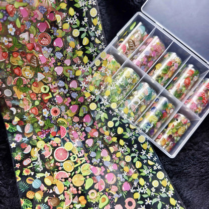 10Rolls Halloween  Flower Plaid Angel Marble  Bow Nail Foils Transfer Paper  Nail Art Stickers   Decal  Nails Decoration