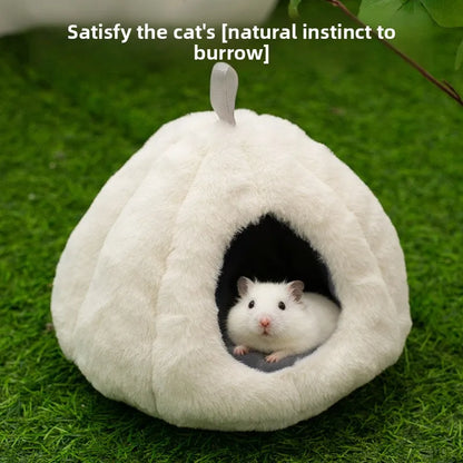 Small Pet Winter Warm Nest Rabbit Fleece Hamster House Gerbil Hideout Plush Mouse Sleeping Cave for Hamsters Mice