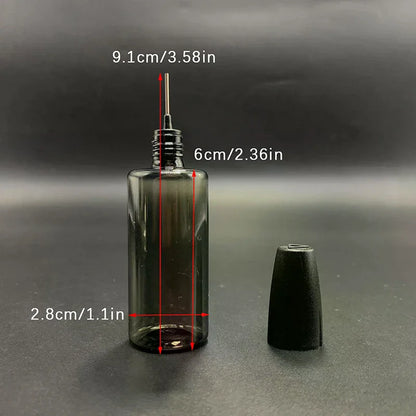 30/50ML PET Clear Vial with Long Thin Needle Tip Dropper for Smoking Oil Accessories Liquid Jar for Essential Oil Storage