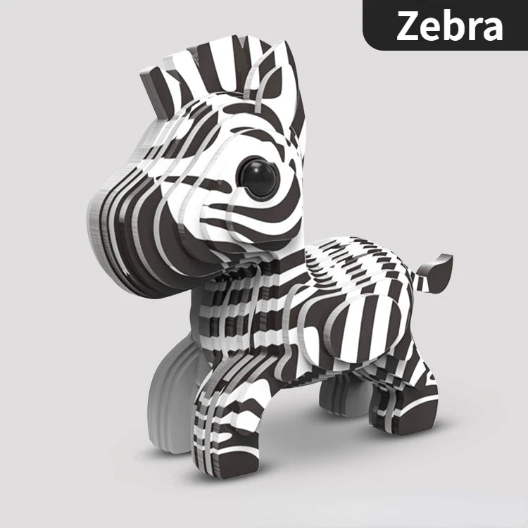 Children's 3D Puzzle Kindergarten Animal Puzzle Intelligence Early Education Toys Dinosaur Animal Model Paper 3-4-5-6 Years Old