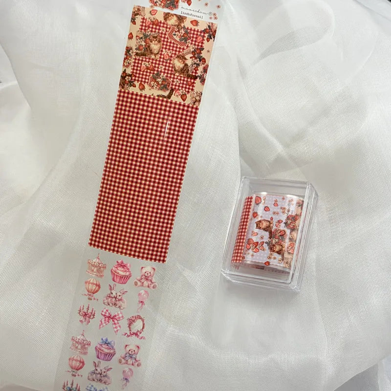 1Pc 100cm Flower Nail Foils for Transfer Paper Floral Stickers Rose Nails Wraps Tulip Nail Art Decorations