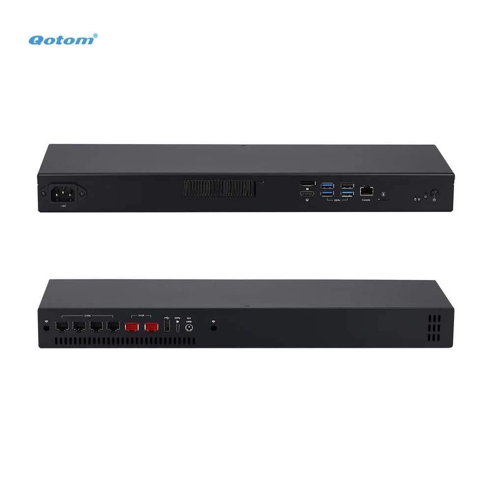 Qotom Mini PC Intel N100/ N305/ N355, 2x 10G Marvell AQC113 & 4x Intel I226V 2.5G LAN, DDR5 Router Appliance for OpenWrt/ Linux
