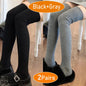 Cashmere Knitted Knee High Socks Women's Solid Soft Long Wool Socks Casual Fluffy Warm Stocking Skinny Thicken Thigh High Socks