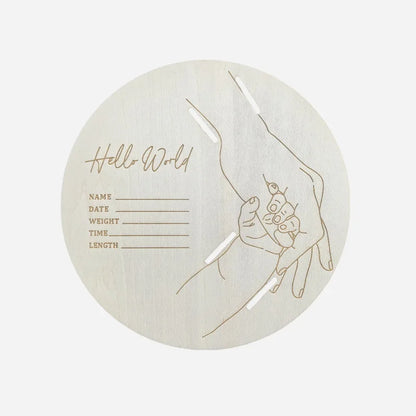 New Pattern Fashion Wooden Baby Birth Hospital Commemorative Plaque Circular Carved Newborn Collection Plaque Ornament