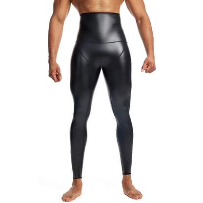 CHENYE Fitness Jogging Workout Pants Men Casual Paty Pants New Running Man High-waisted Stretch Leather Pants GYM Sport Trousers