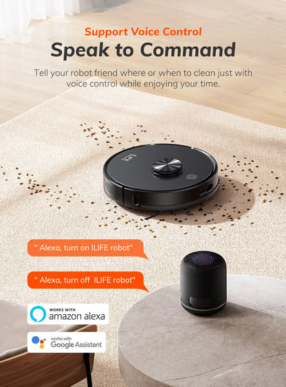 ILIFE T20s Ultra Robot Vacuum Cleaner with Self-Emptying Station, 10000Pa Suction, 4600mAh Battery, 300 Min Max Runtime