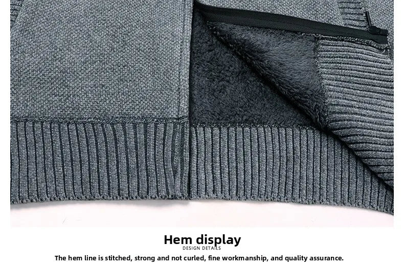 Premium Thick Chenille Fabric Warm New Brand Casual Fashion Stand Collar Men Jacket Streetwear Zipper Autumn Winter Coats