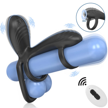 Vibrating 360°Twisting Cock Ring Sex Toys for Women Adult Couples G-spot Clitoral Stimulator Penis Ring for Men Dick Vibrator 18
