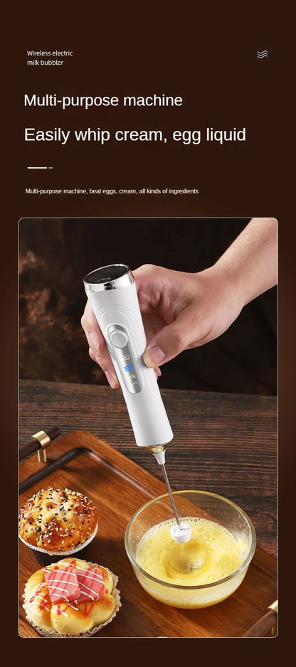 USB Electric Mixer, Handheld Coffee Milk Frother, Portable 3-Speed Blender, Butter Maker, Kitchen Tool, Ingredient Mixer