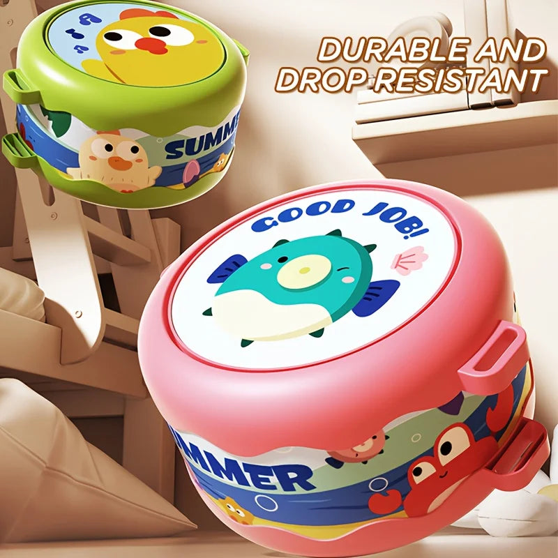 Baby Musical Storage Drum with Percussion Instruments, Cartoon Early Educational Music Toy Toddlers Baby Shower Gift