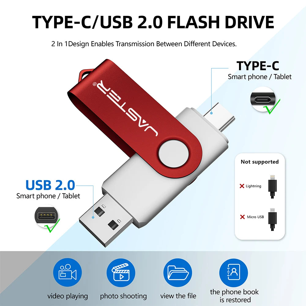 Free Custom Logo TYPE-C USB Flash Drive 128GB USB-C Pen Drive 64GB White Purple Memory Stick 32GB 16GB Pendrive Storage Device