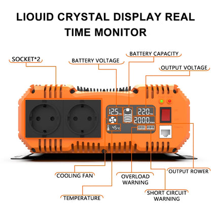 Current Converter for car FCHAO 3000W/3500W 48V V V V/230V 50Hz to pure slinusoidal wave with LCD and remote control screen for camper