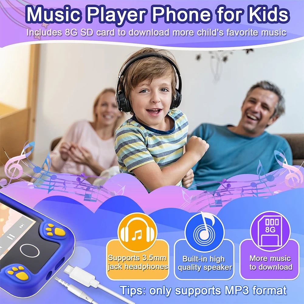AMORUS Children Smart Phone Toy 2.8 inch Touchscreen Digital Camera Toys for Boys Girl Toys Music Player Christmas Birthday Gift