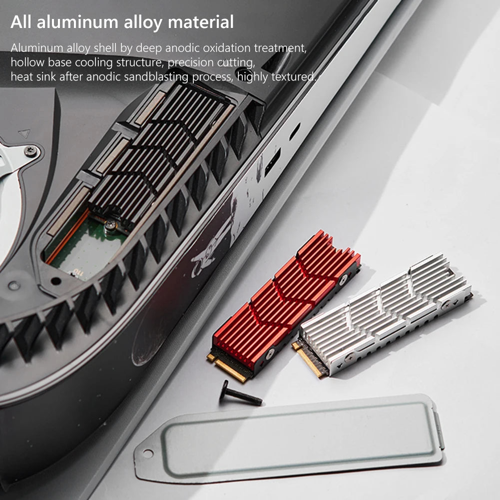 M.2 SSD NVMe Heat Sink heatsink M2 2280 SSD Hard Disk Aluminum Heat Sink with Silicone Thermal Pad for PC / PS5 PCIE 2280 SSD