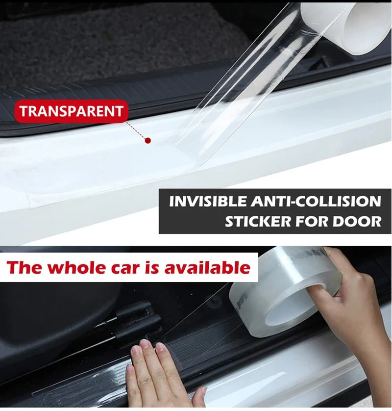 Transparent Car Door Protector Stickers Anti Scratch Nano Tape Auto  Trunk Sill Scuff Protector Film Door Edge Protective