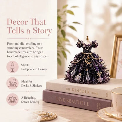 3D Design Beaded Dress Kit Cute Design Tiny Beads Bead Craft Kit Creative Craft Dress Shape Bead Weaving Kit Gift Giving