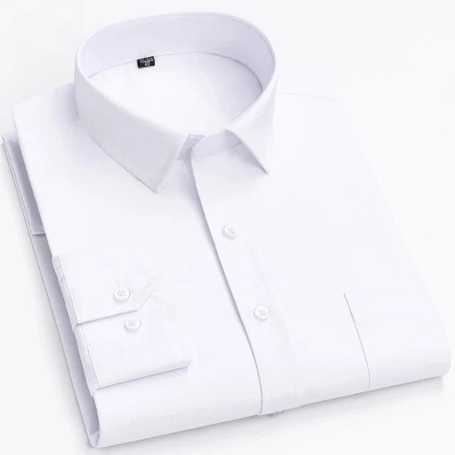 Men's Long Sleeve Shirt High-quality Fashion Casual Print Plaid Stripe Single Pocket Fit Business Formal Office Four Season Top