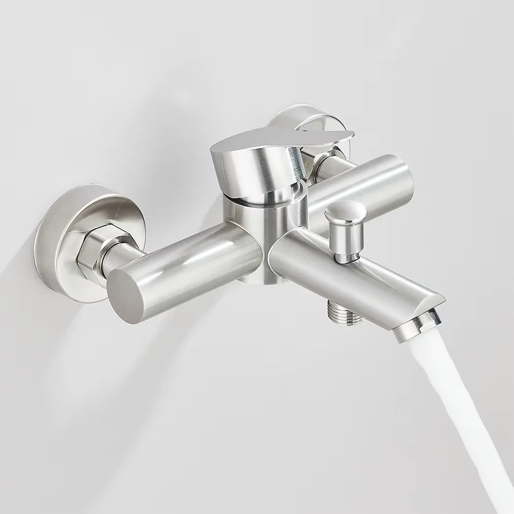 Black Bathroom Shower Faucet Set Bathtub Tap Wall Mounted Hot Cold Mixer Crane Shower Systems With ABS Handheld Shower