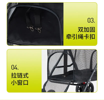 Medium and Large Dog Multi-functional Pet Cart Outdoor Travel Large Walking Dog Cart Portable and Foldable
