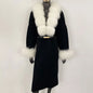 Long Knitwear Coat Women Warm Belt Real Fox Fur Jacket Female 2024 New Autumn Winter Kintted Natural Fur Coat Women