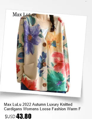 Amax LuluE European Design Womens Leisure Classic Sweaters Autumn Females Vintage Printed Jumpers Luxury Cotton O Neck Pullovers