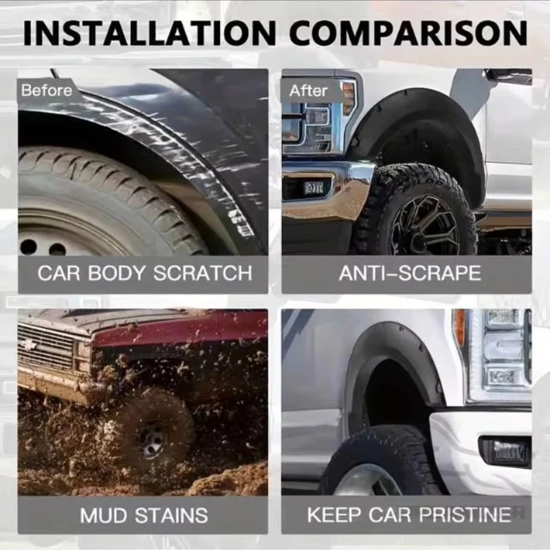 Car Modification With Wide Body Wheel Arches And Mudguards Suitable For SUVs And Off-Road Vehicles With Widened Wheel Arches