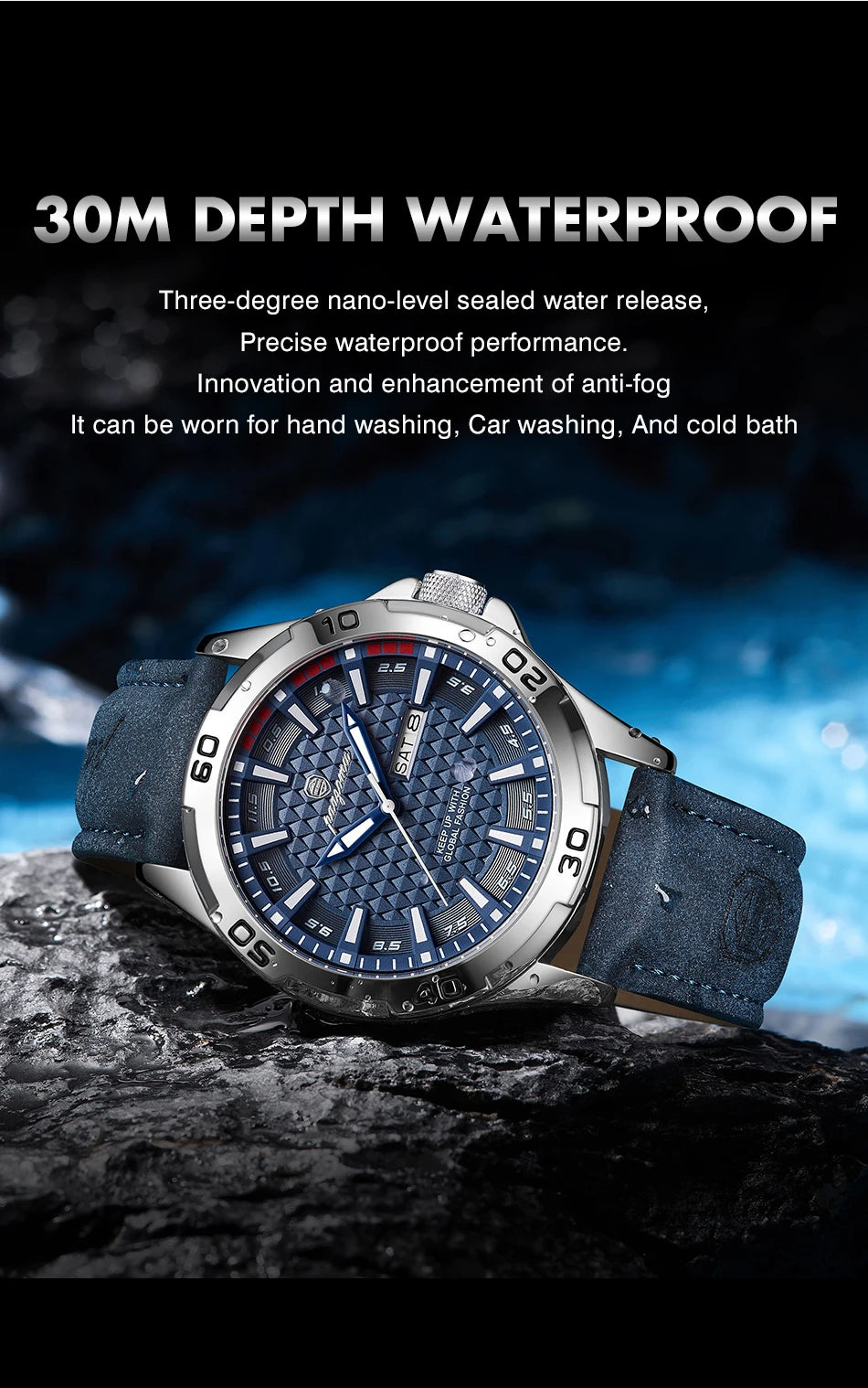 PAAZOMU Man Luxury Brand Watch Waterproof Luminous Date Week Men's Quartz Wristwatch Stainless Steel Fashion Sports Men Watches