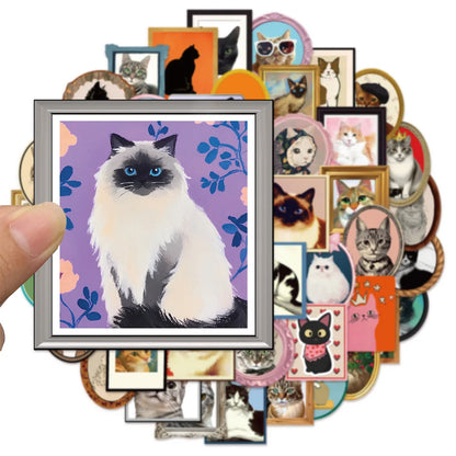 50PCS Cute Cat Decoration Fun Graffiti Stickers DIY Phone Case Notebook Scrapbook Phone Stickers