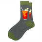 1 pair of men's cartoon printed tool pattern with unique and personalized long socks men  socks